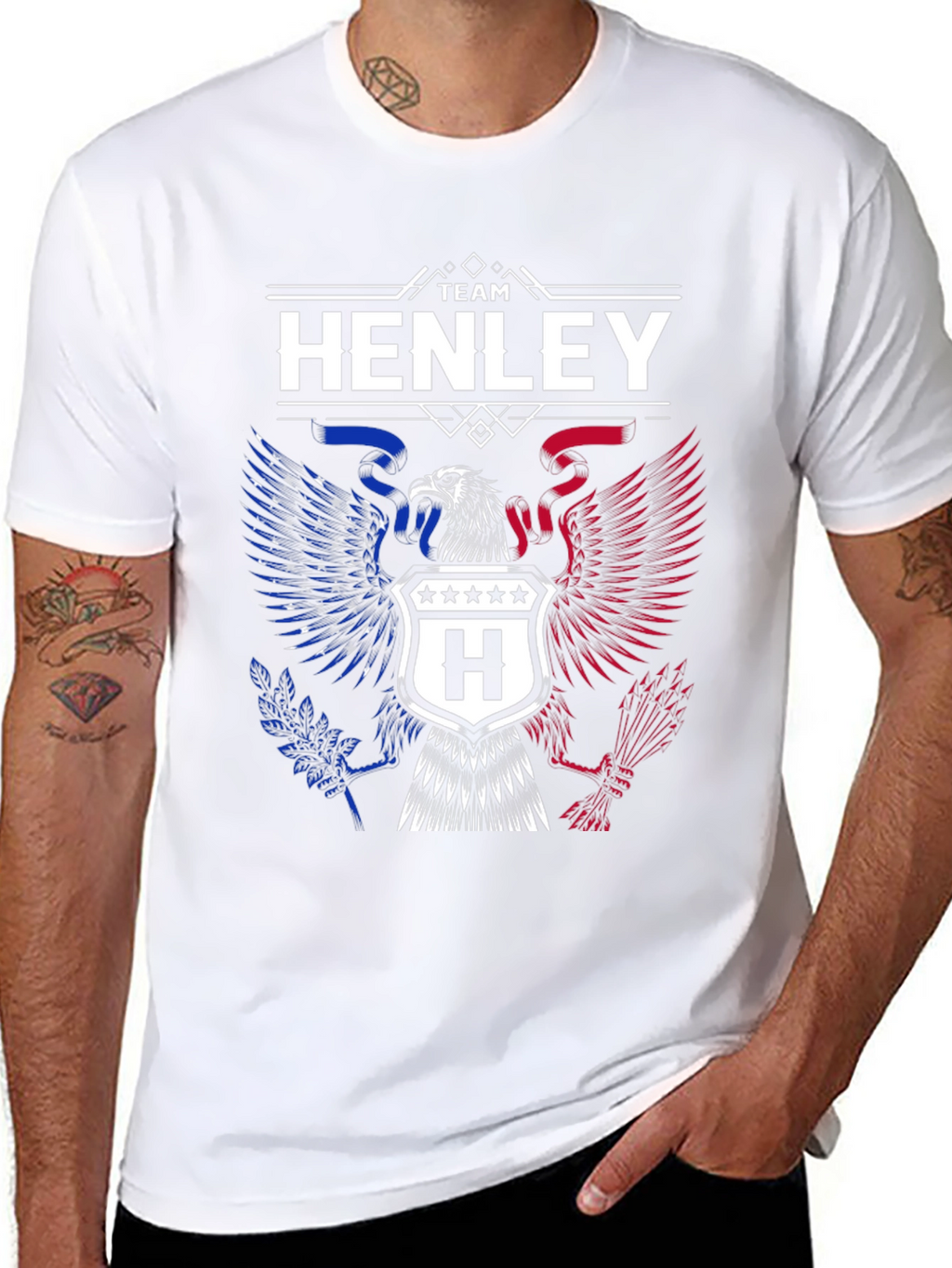 Team Henley Eagle Graphic T-Shirt - Patriotic Design
