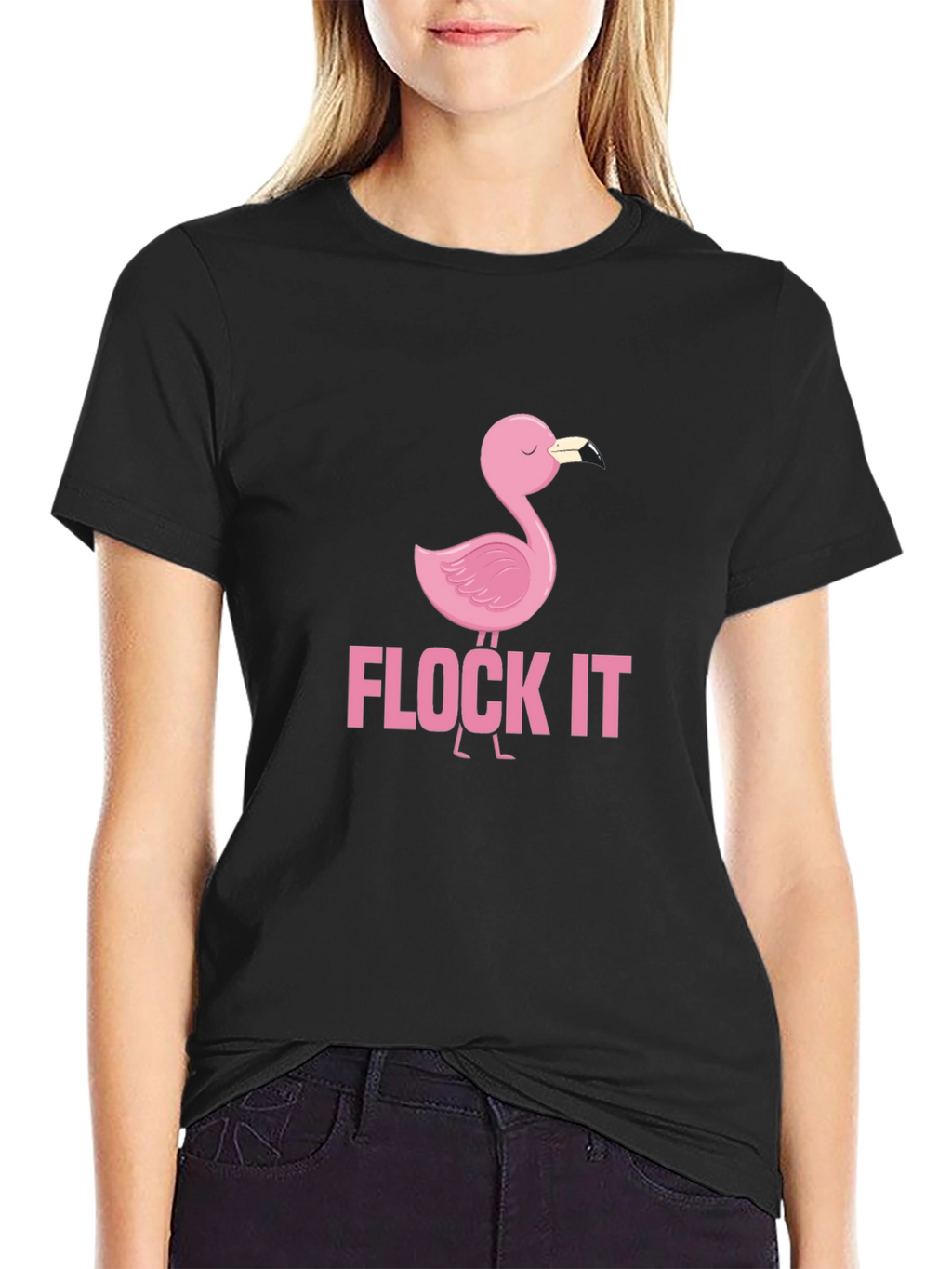Flock It Flamingo Graphic Tee - Funny Casual Shirt