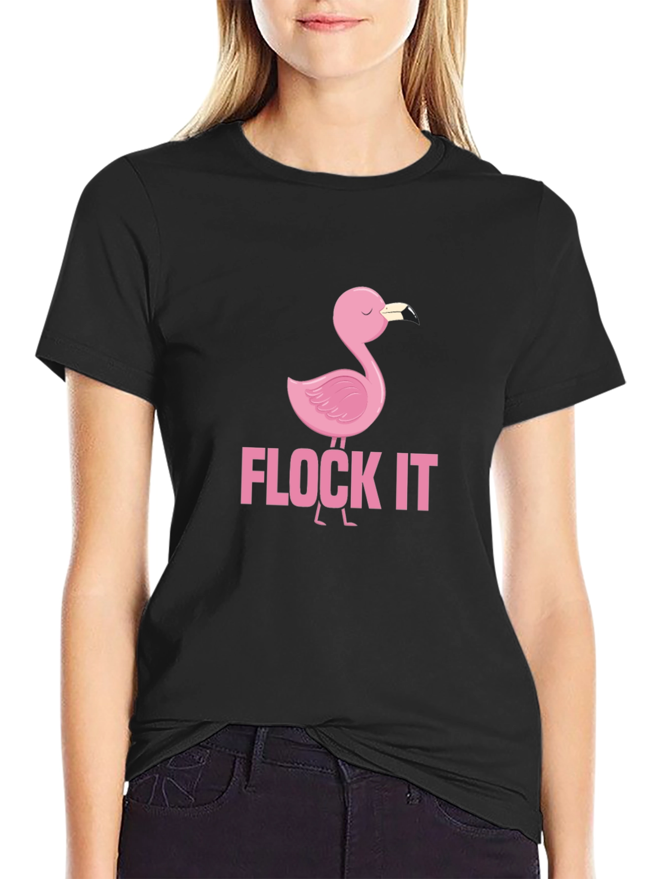 Flock It Flamingo Graphic Tee - Funny Casual Shirt