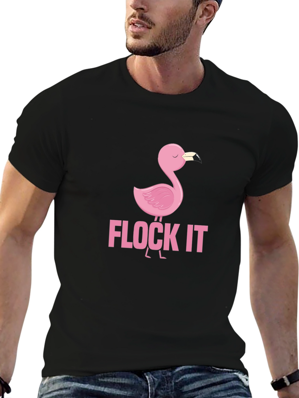Flock It Flamingo Graphic Tee - Funny Casual Shirt