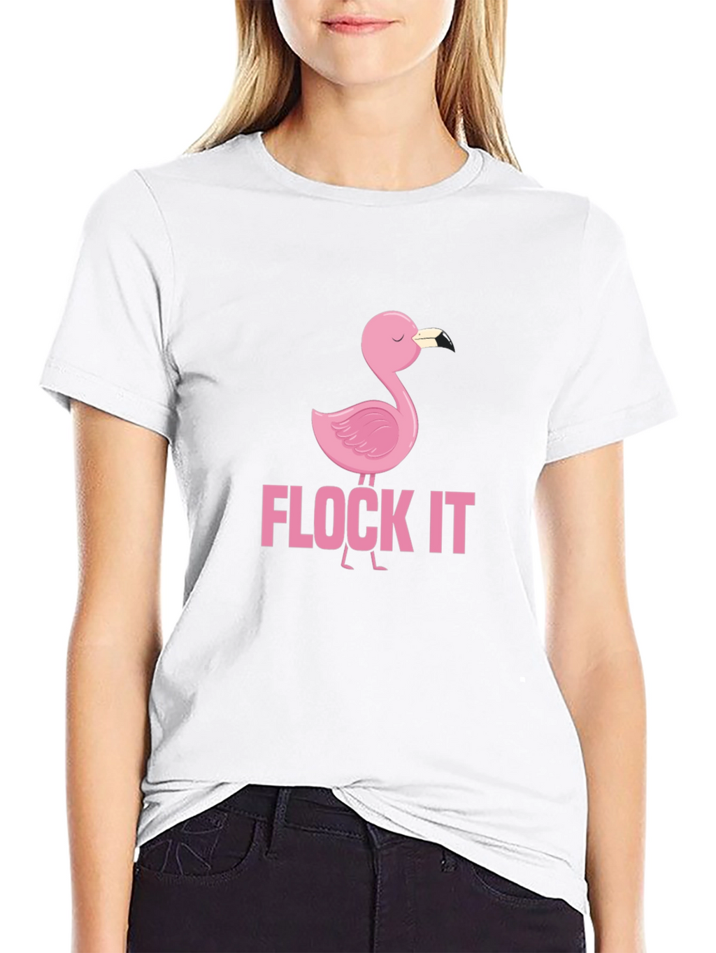 Flock It Flamingo Graphic Tee - Funny Casual Shirt