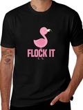 Flock It Flamingo Graphic Tee - Funny Casual Shirt