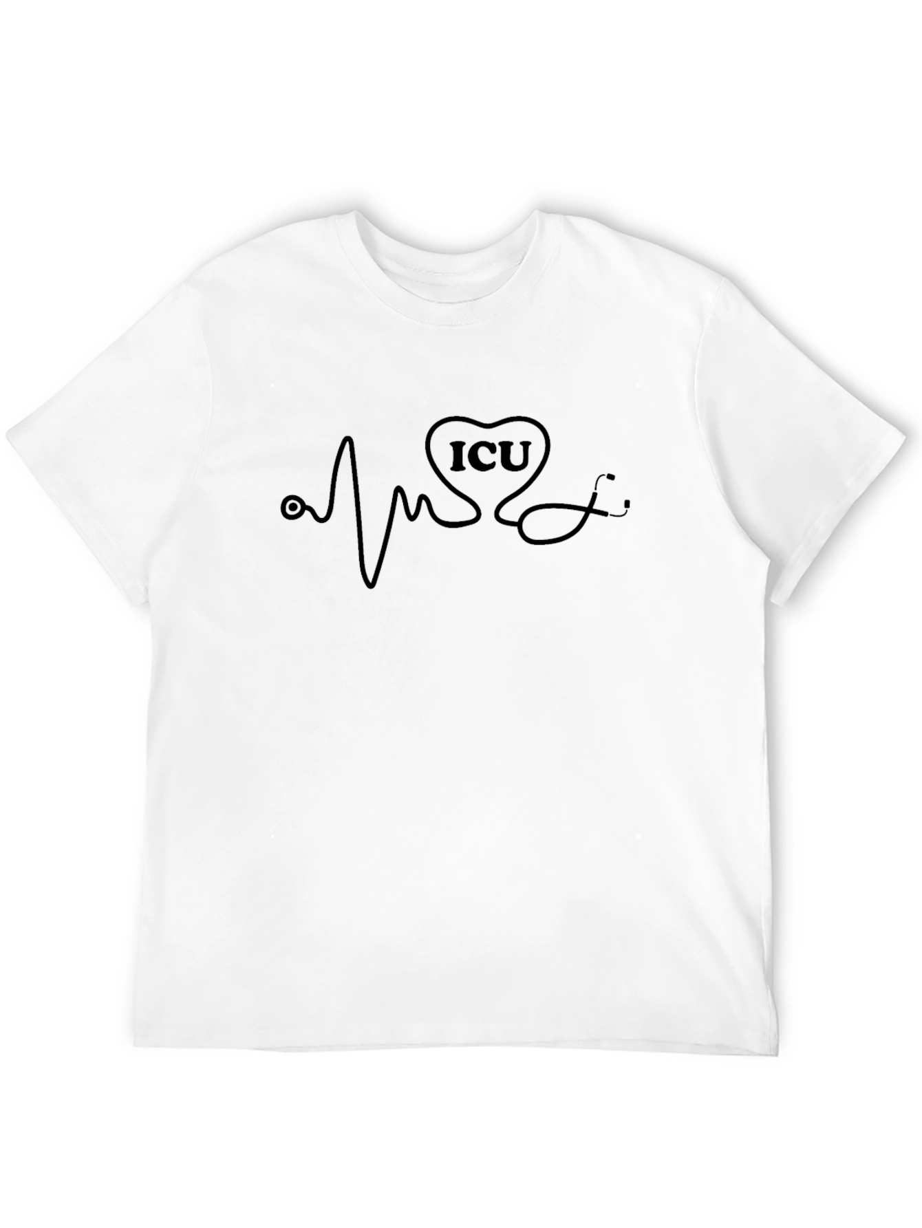 ICU Heartbeat Stethoscope Graphic T-Shirt
