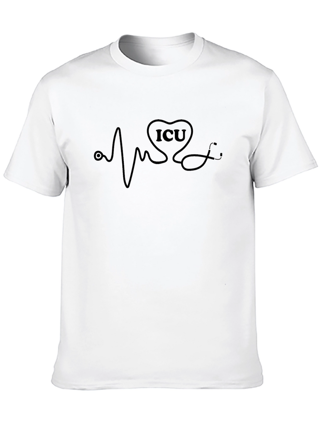 ICU Heartbeat Stethoscope Graphic T-Shirt