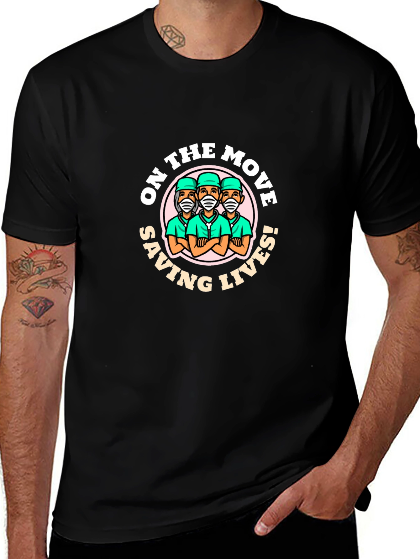 On The Move Saving Lives Graphic T-Shirt
