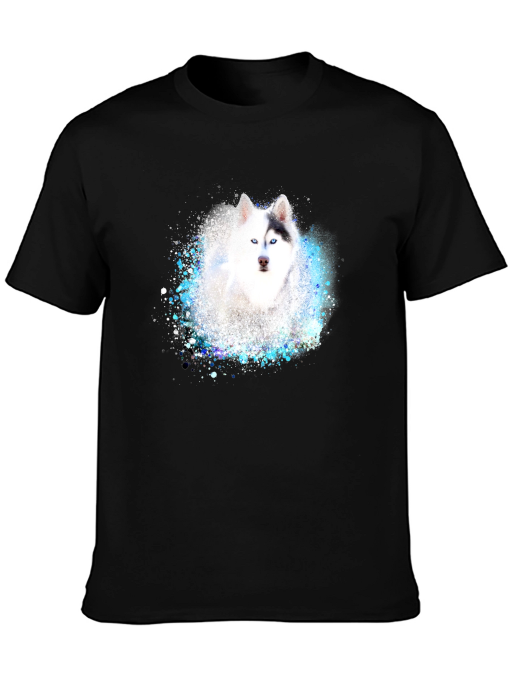 Husky Dog Graphic Black T-Shirt