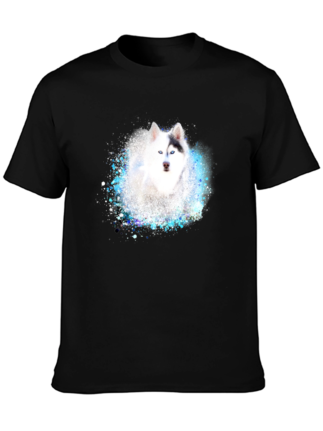 Husky Dog Graphic Black T-Shirt