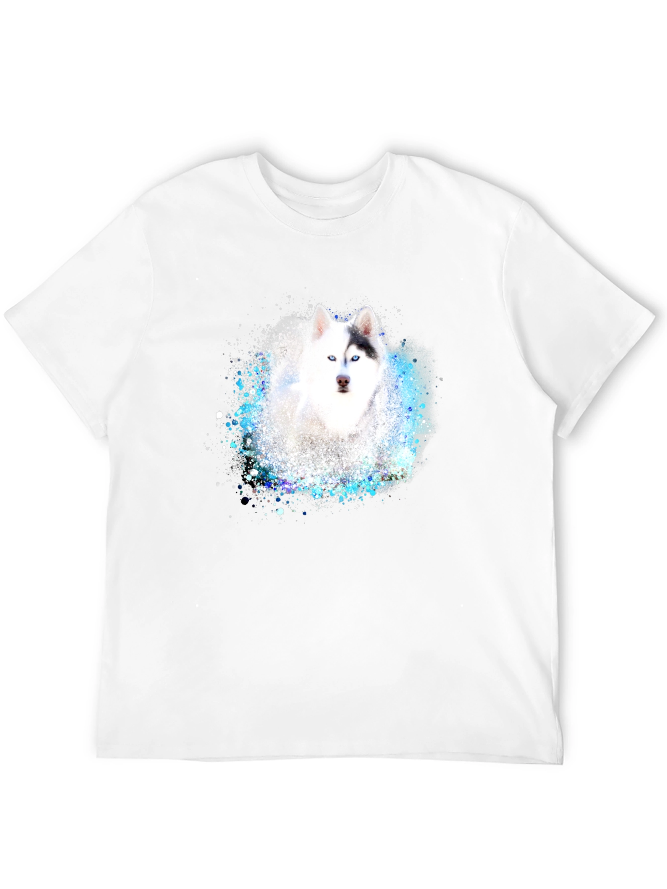 Husky Dog Graphic Black T-Shirt