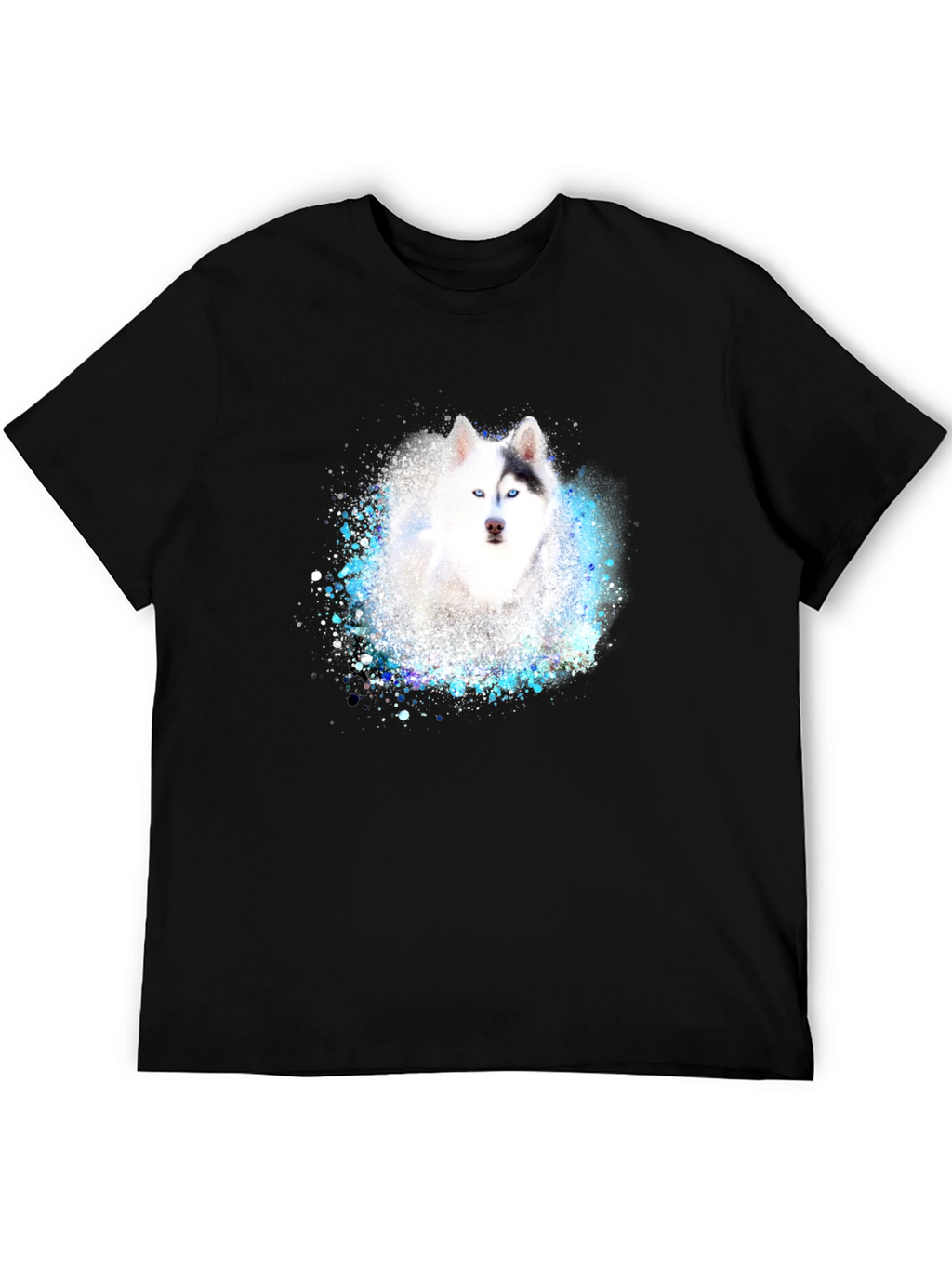 Husky Dog Graphic Black T-Shirt