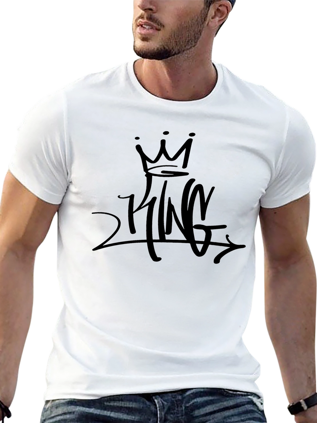 Black Graphic Tee - 2 King Design