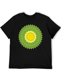 Black Tee with Green & Yellow Mandala