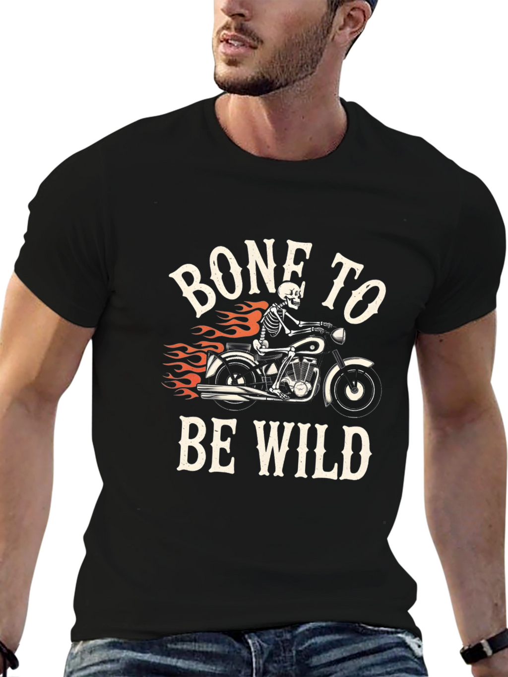 Bone To Be Wild T-Shirt - Skeleton Motorcycle