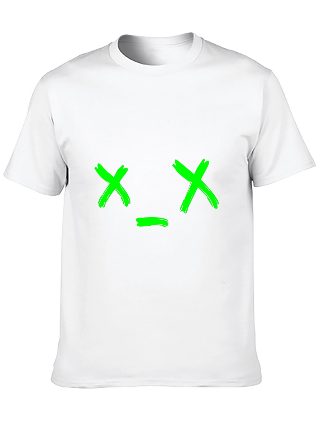 Green X Face Graphic Black T-Shirt