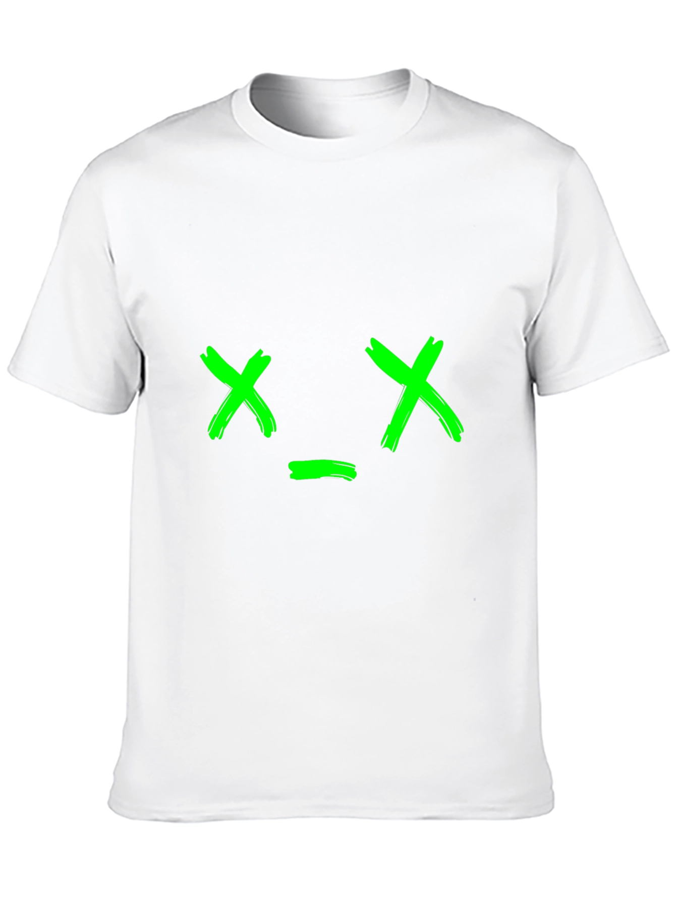 Green X Face Graphic Black T-Shirt