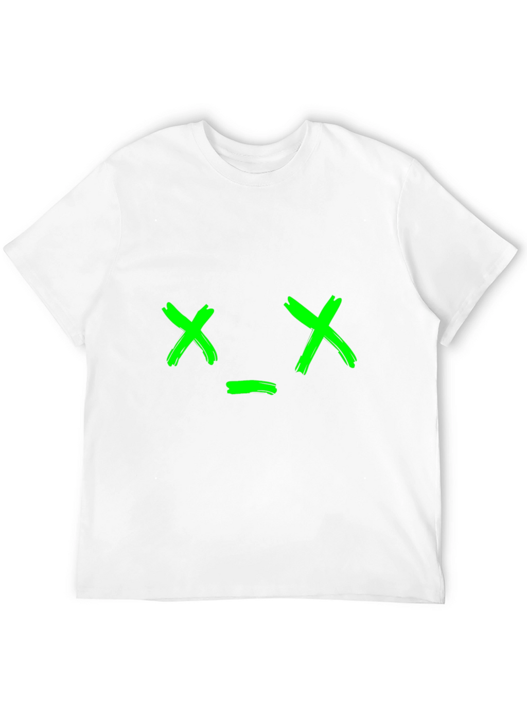 Green X Face Graphic Black T-Shirt
