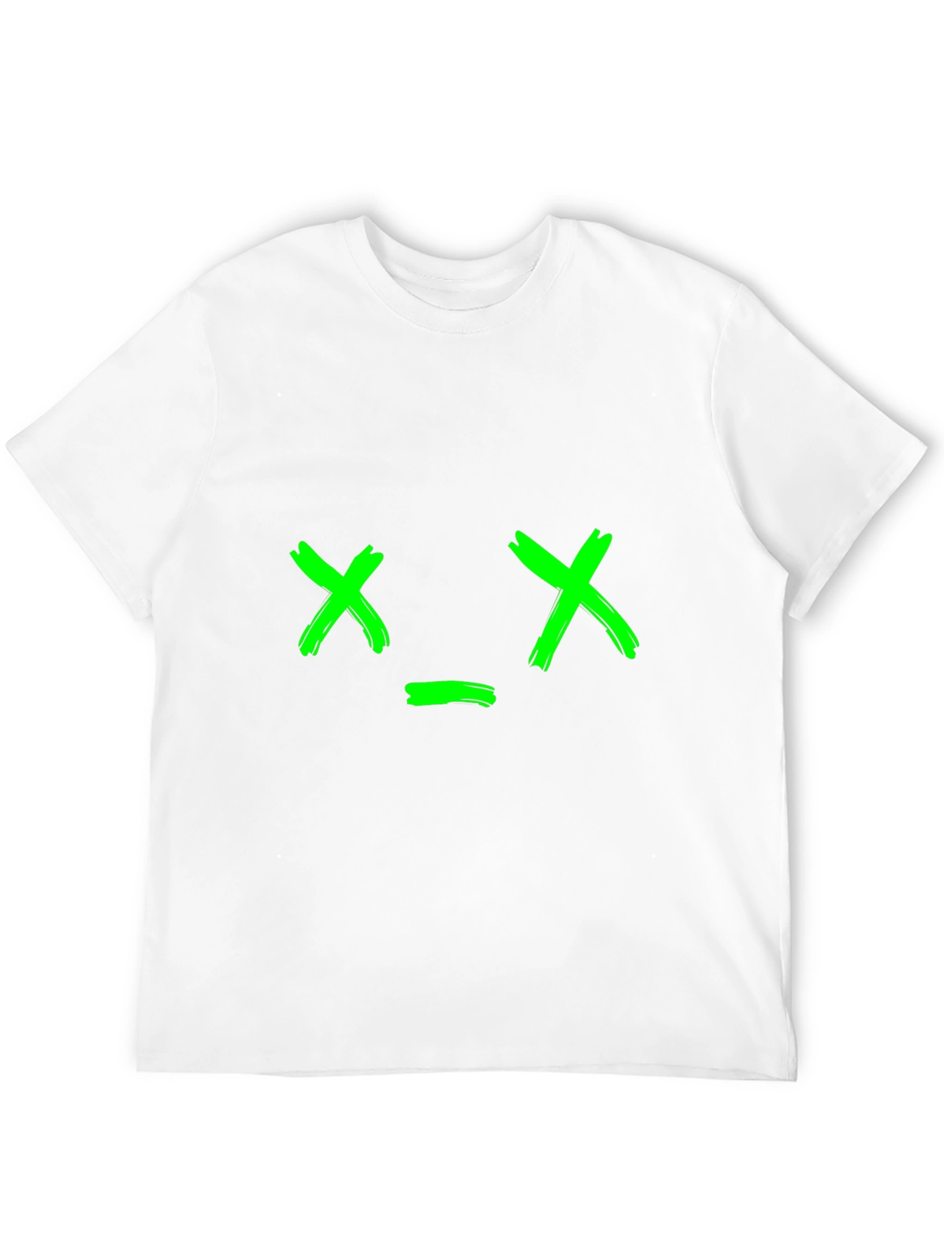 Green X Face Graphic Black T-Shirt
