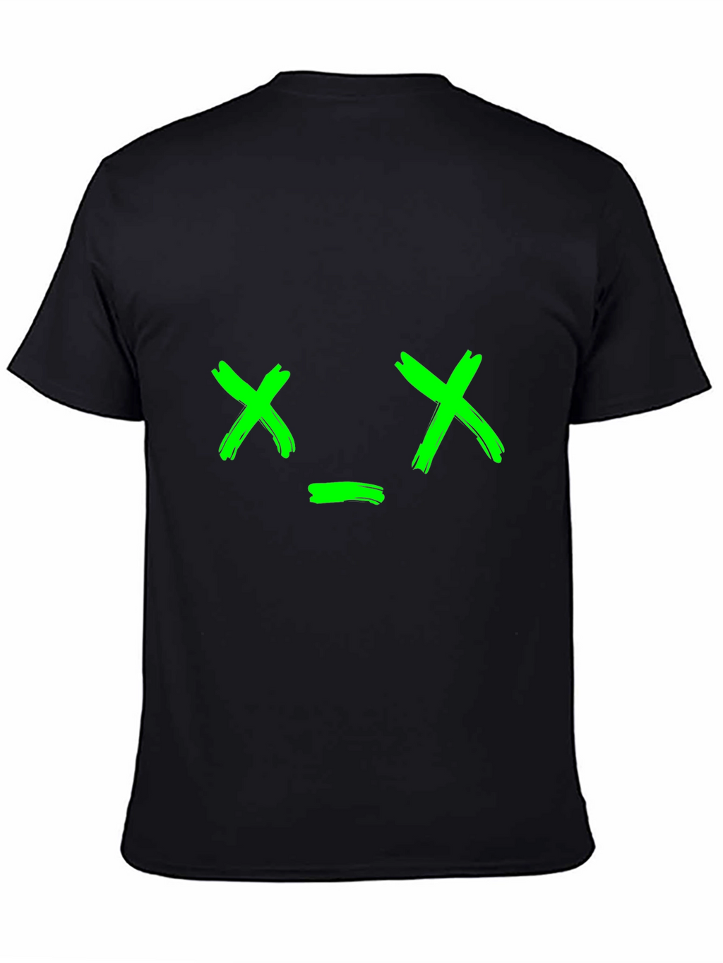 Green X Face Graphic Black T-Shirt