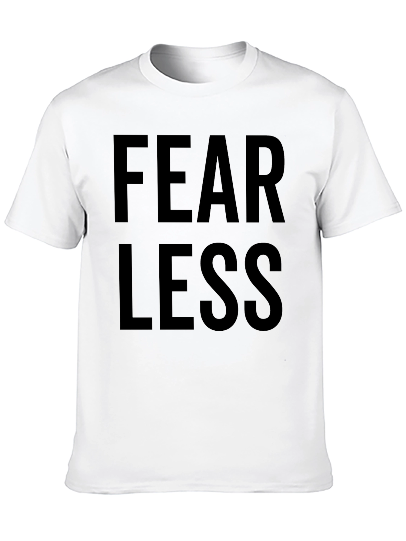 Fearless Graphic Print Tee - Black Cotton Casual Shirt