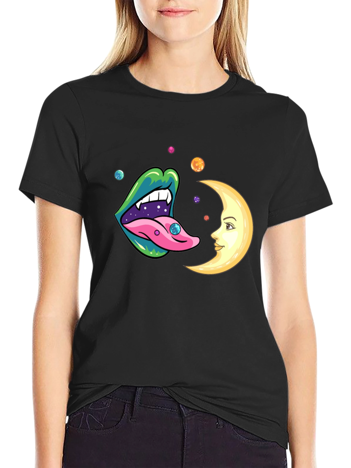 Trippy Lips Moon Graphic Tee