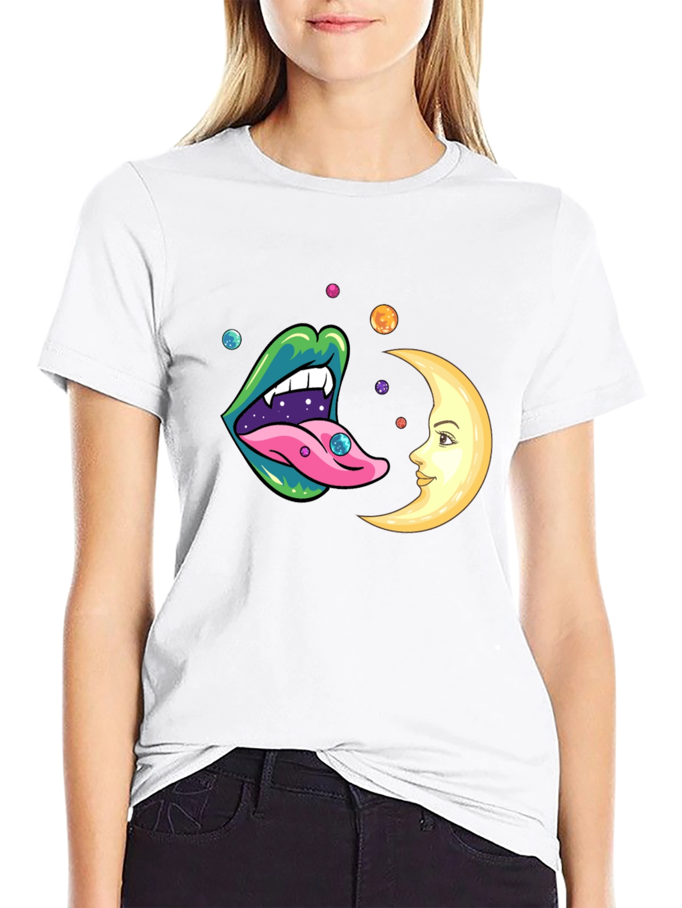 Trippy Lips Moon Graphic Tee