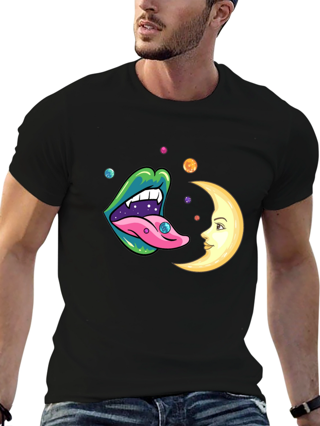 Trippy Lips Moon Graphic Tee