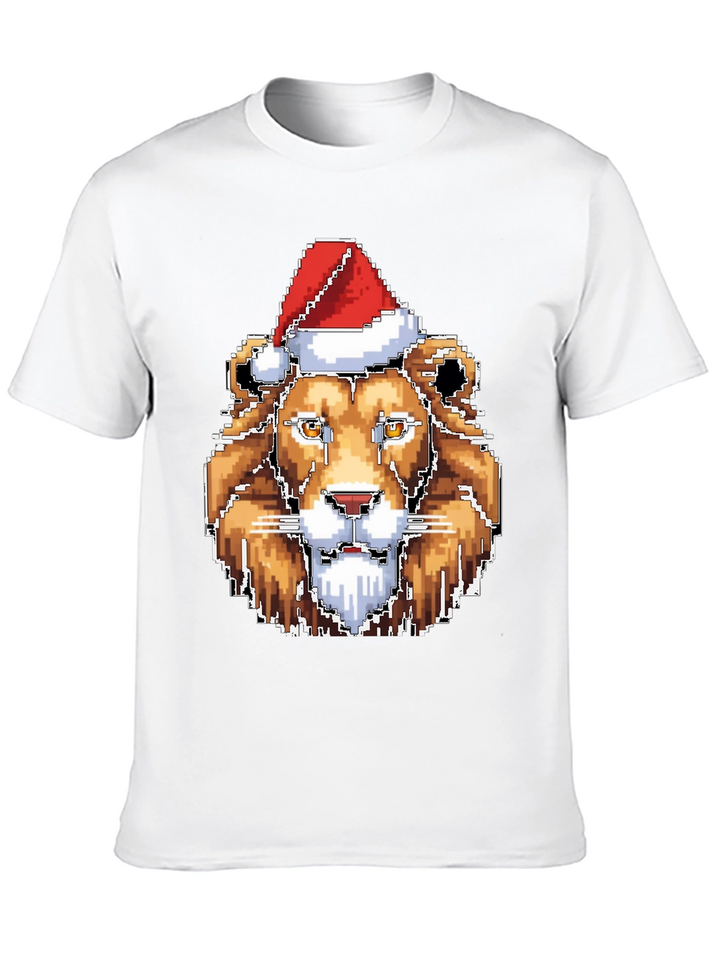 Pixel Lion Christmas T-Shirt