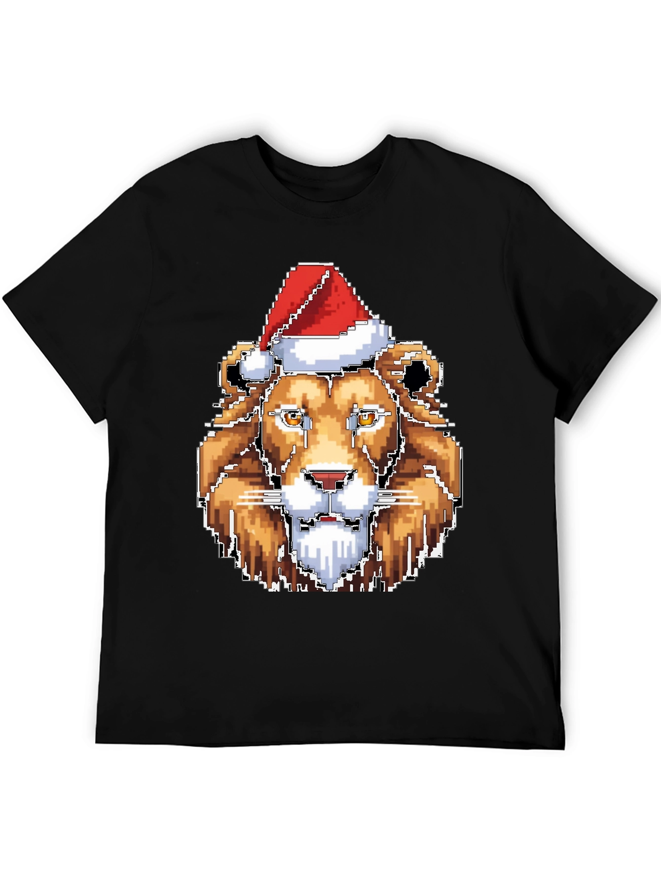 Pixel Lion Christmas T-Shirt