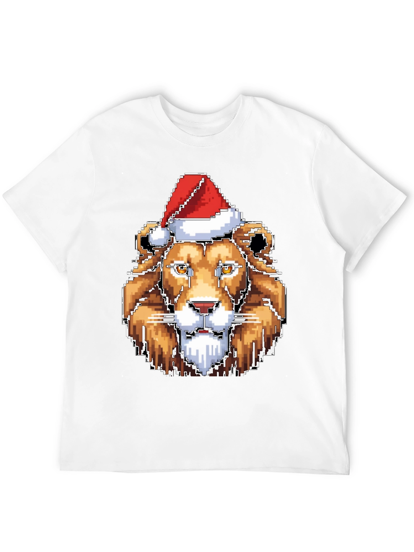 Pixel Lion Christmas T-Shirt