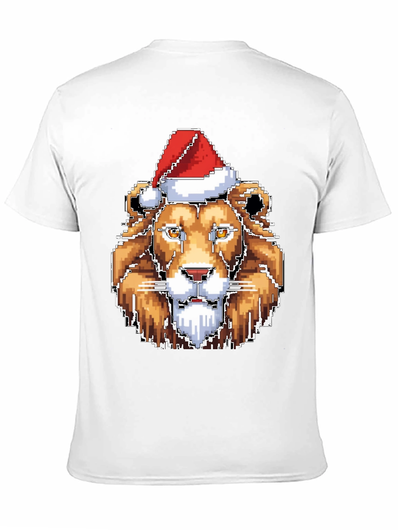Pixel Lion Christmas T-Shirt