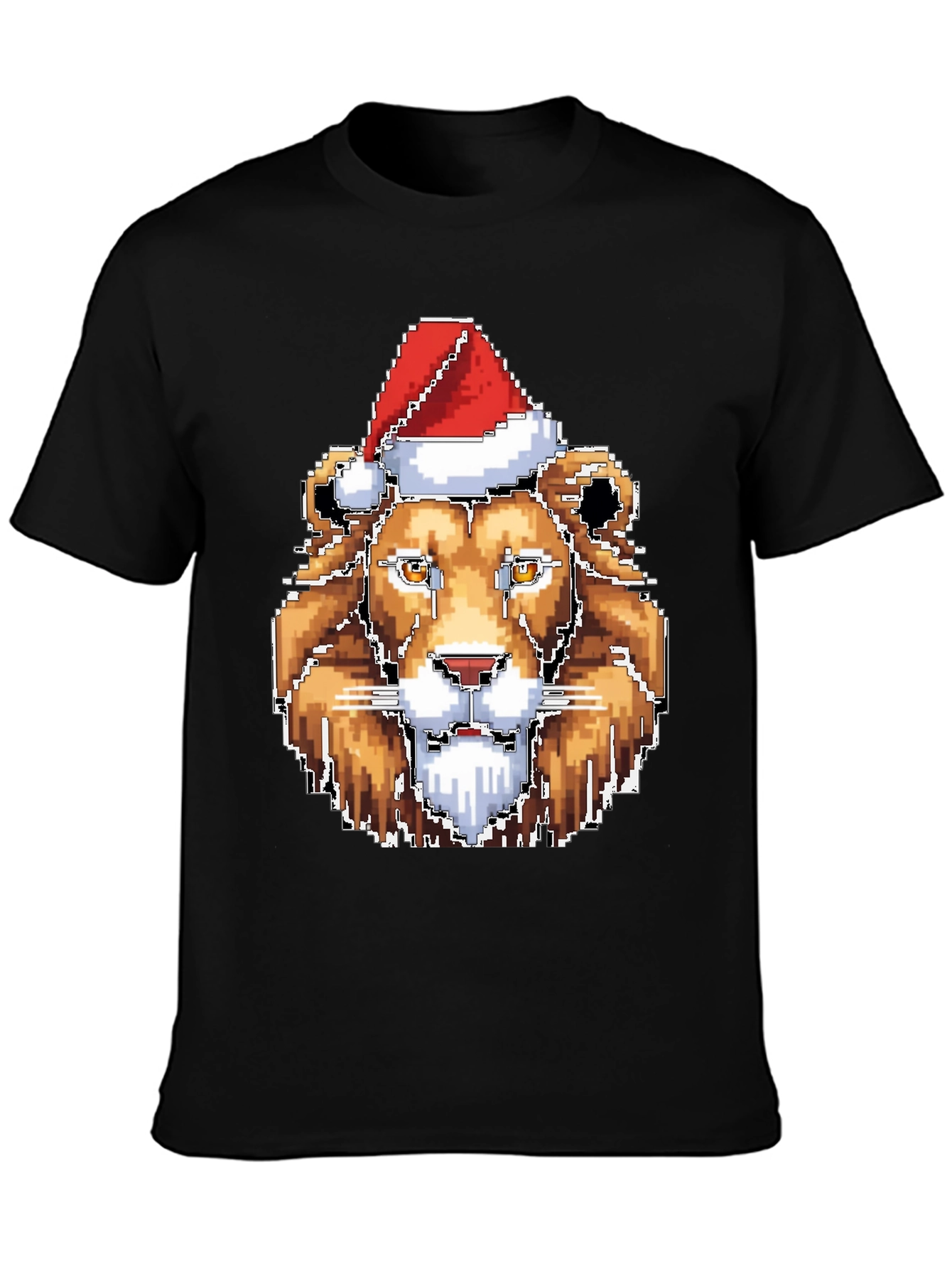 Pixel Lion Christmas T-Shirt