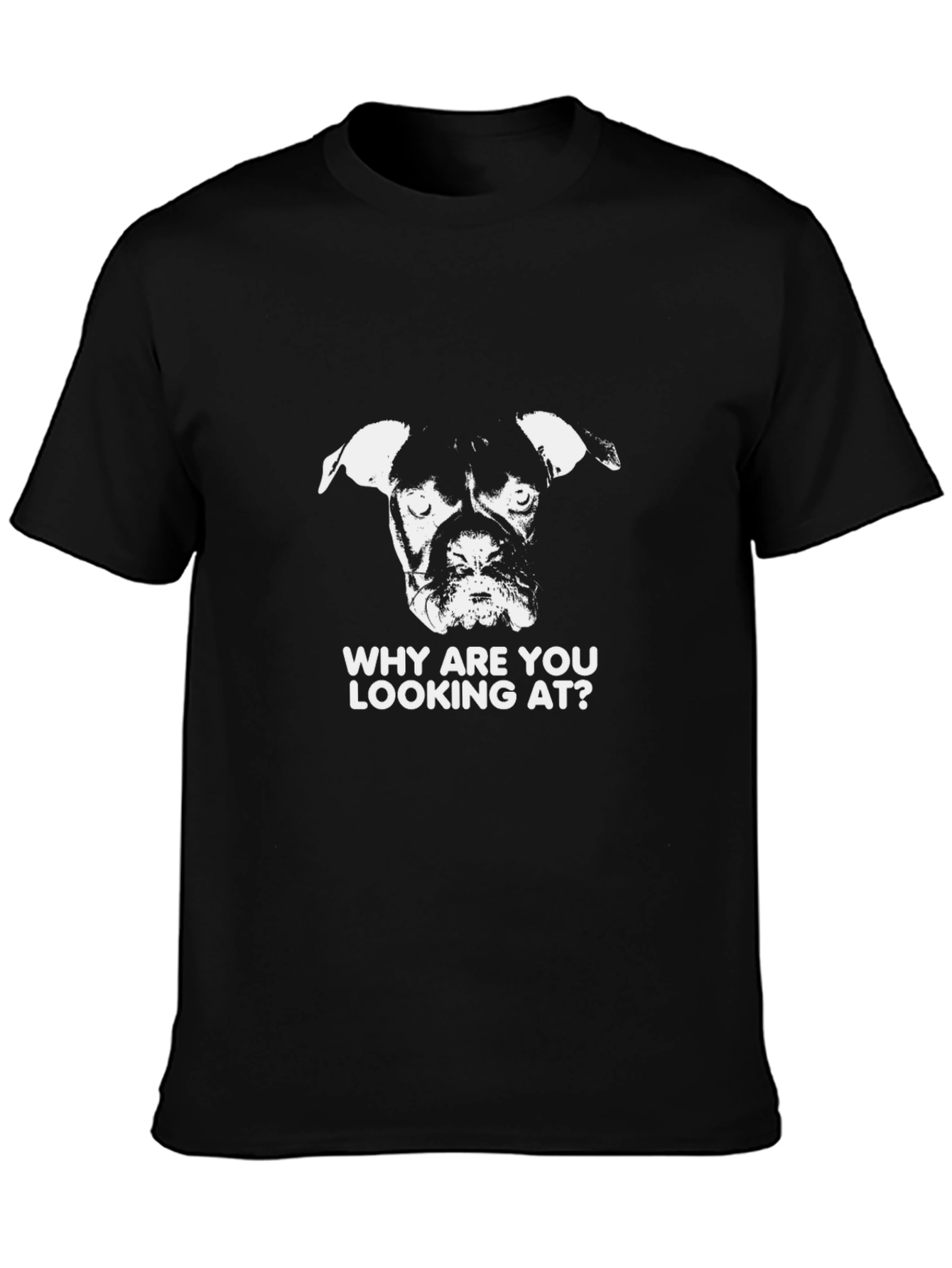 Dog Graphic Print Black T-Shirt