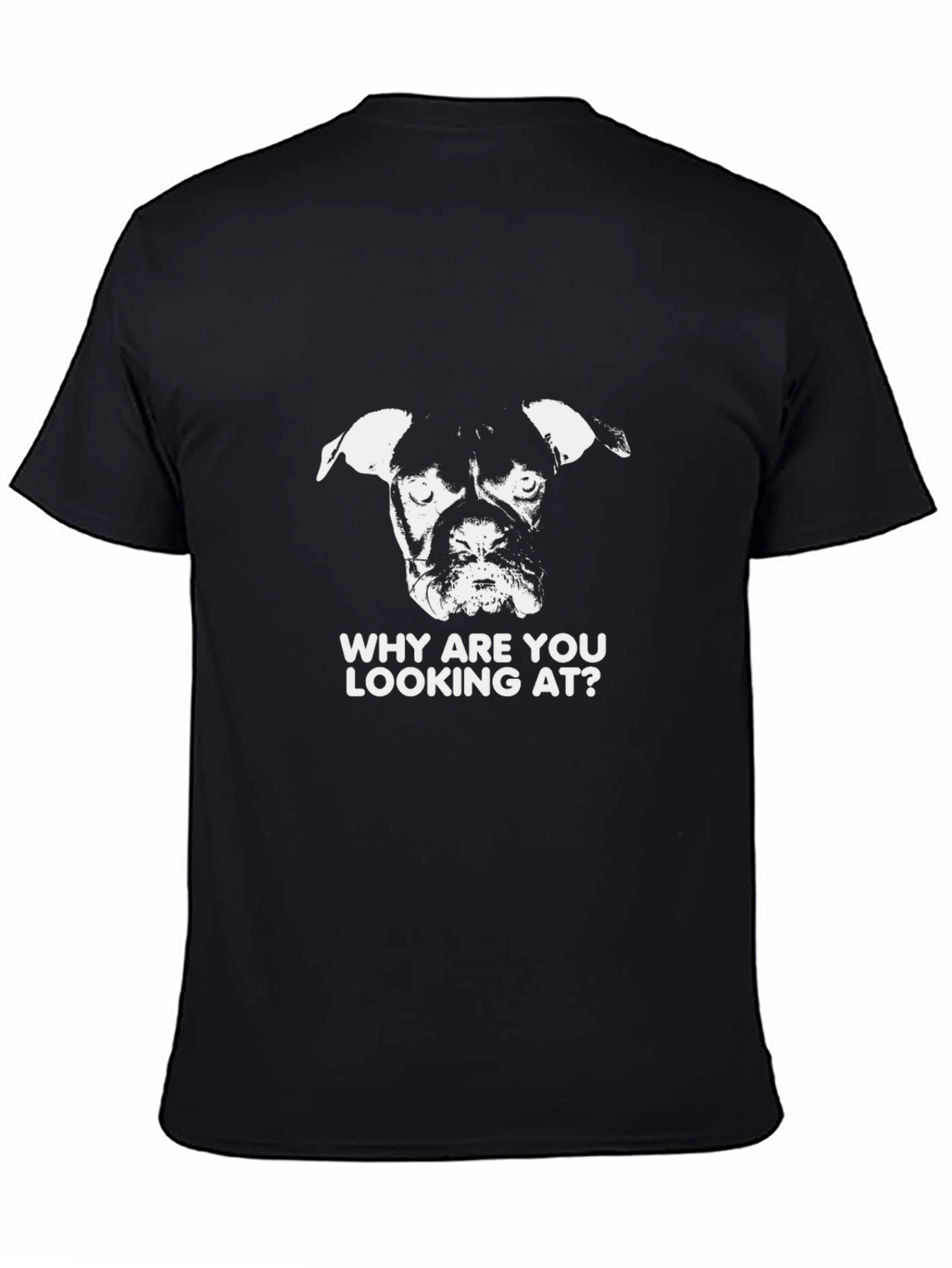 Dog Graphic Print Black T-Shirt