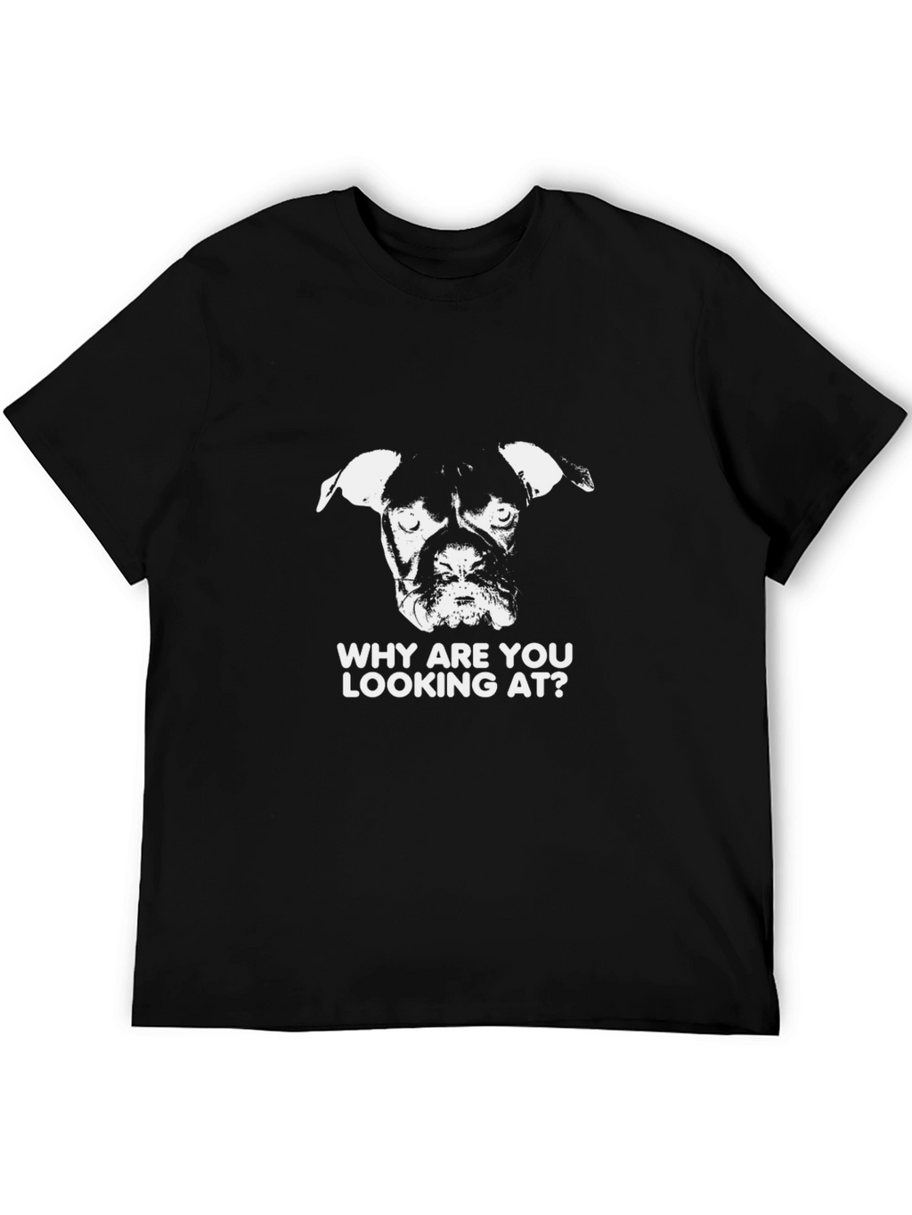 Dog Graphic Print Black T-Shirt