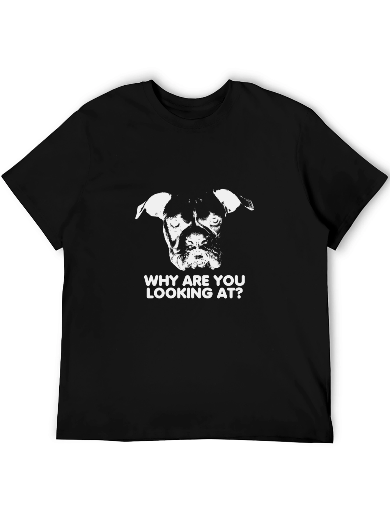 Dog Graphic Print Black T-Shirt
