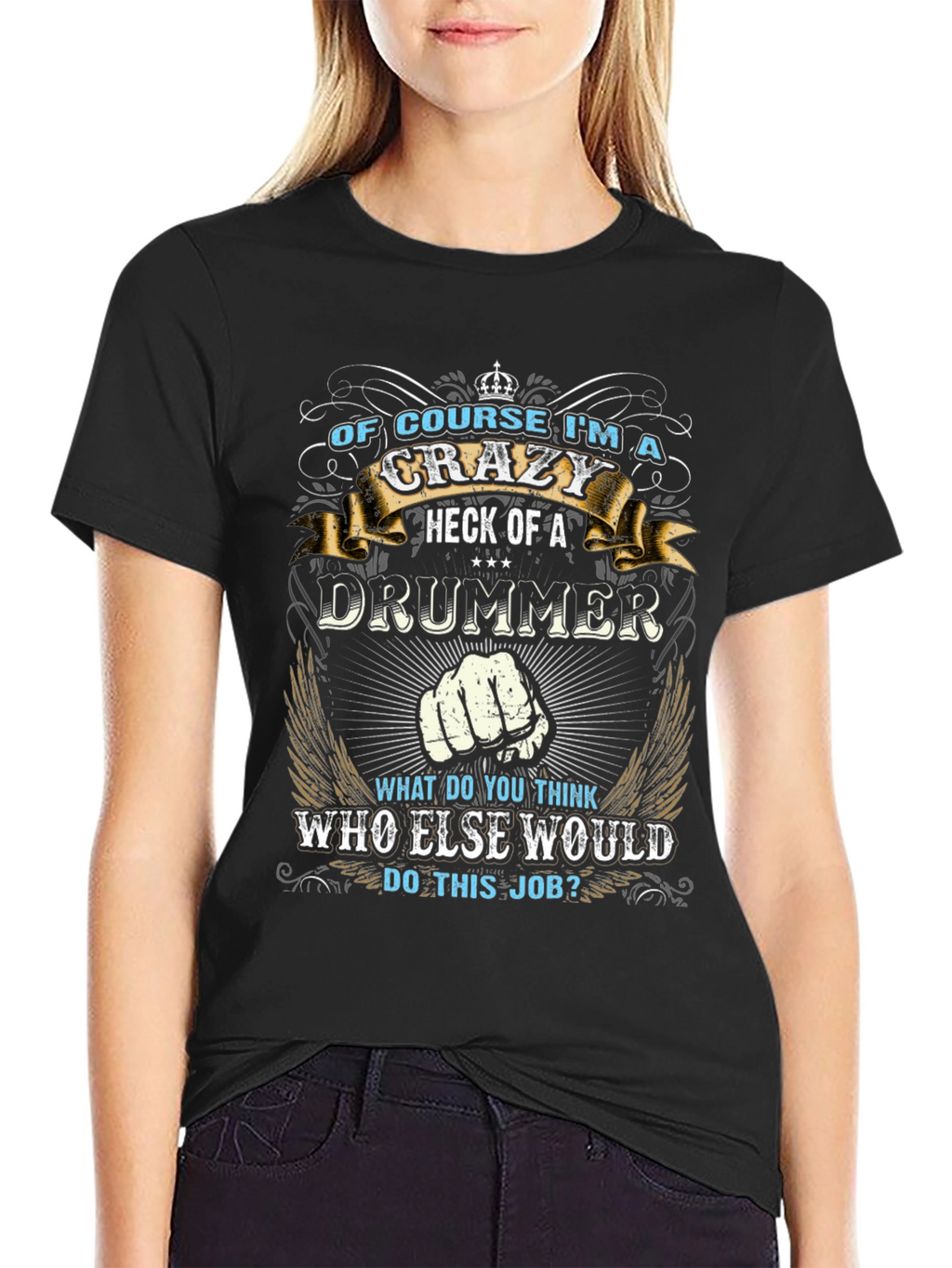 Crazy Drummer T-Shirt - Musician Gift