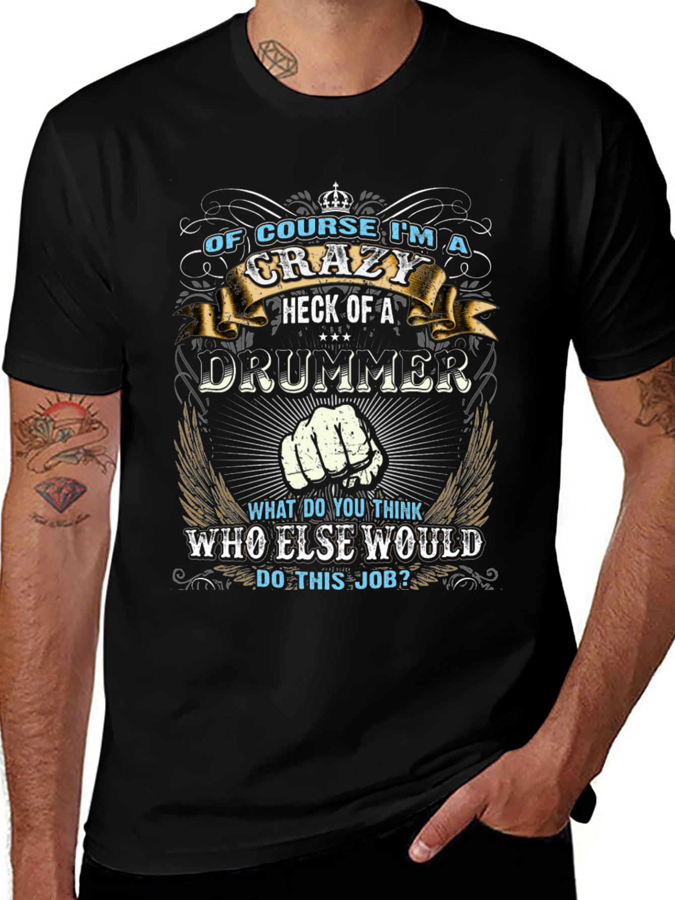 Crazy Drummer T-Shirt - Musician Gift