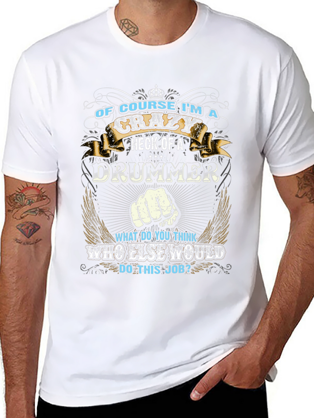 Crazy Drummer T-Shirt - Musician Gift