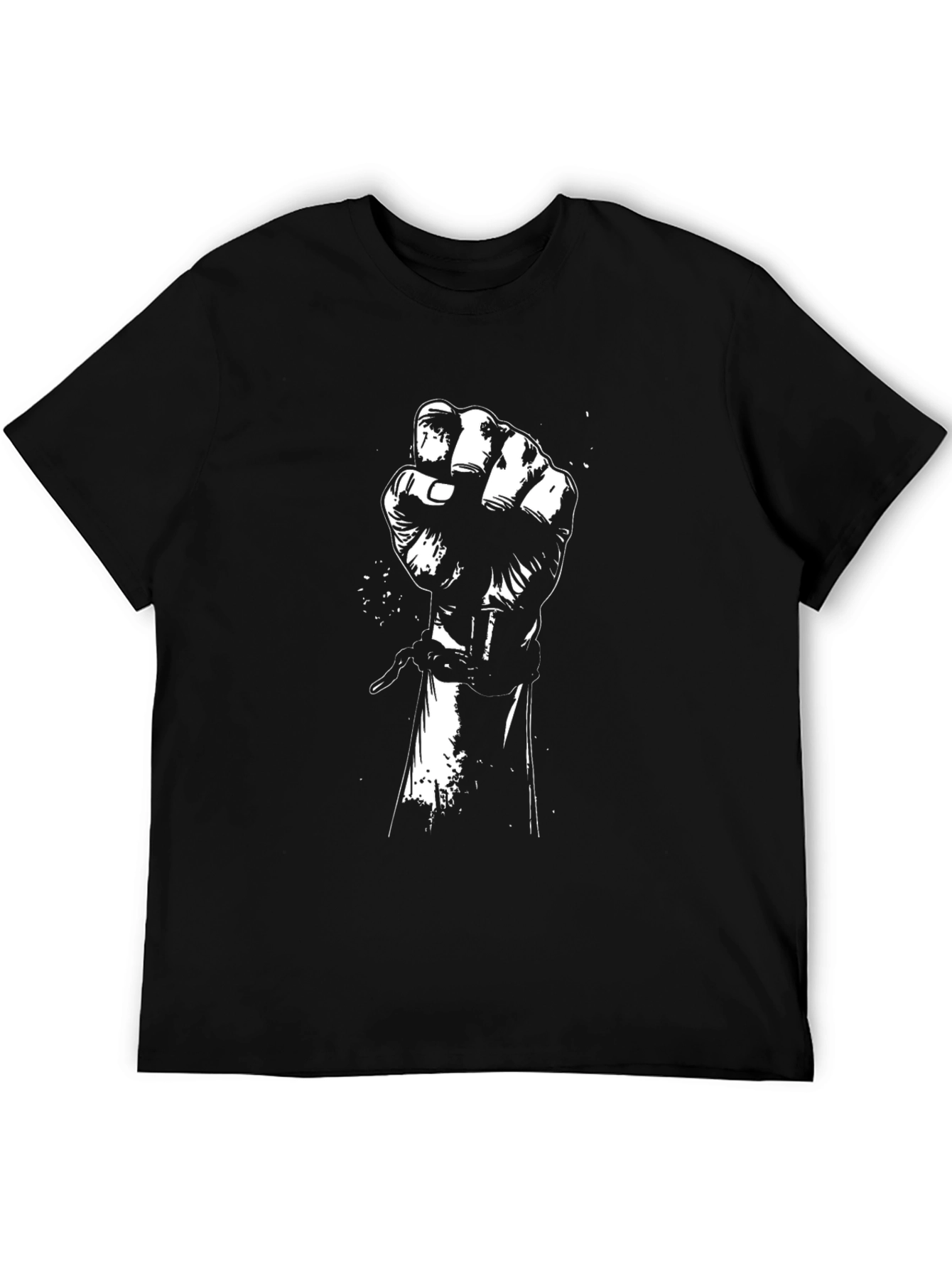 Black Graphic Tee - Raised Fist Design