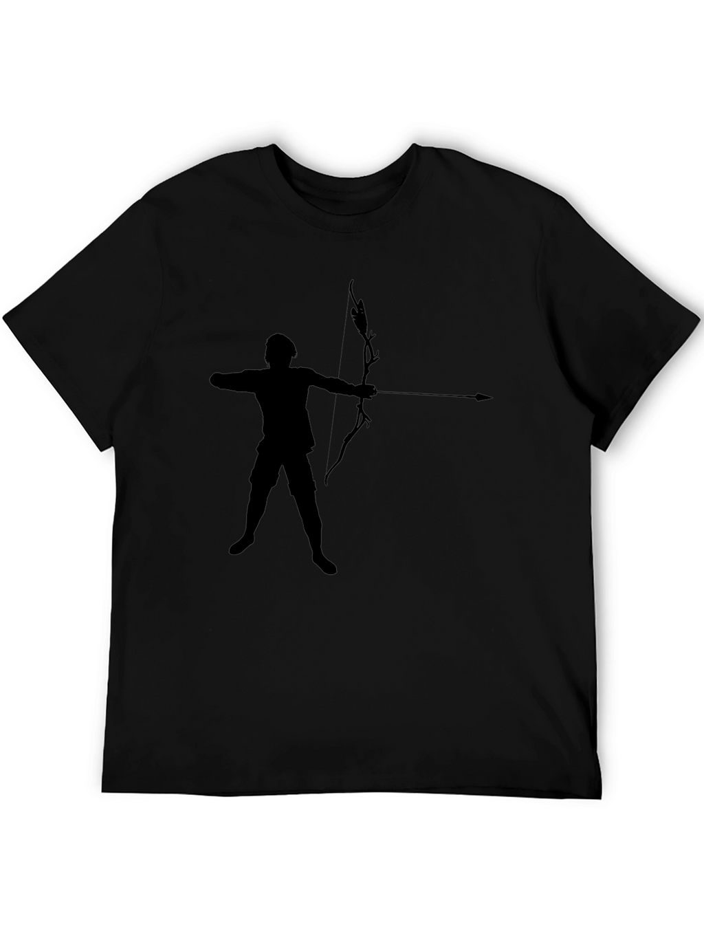 Archer Silhouette Black T-Shirt - Mens Crew Neck Tee