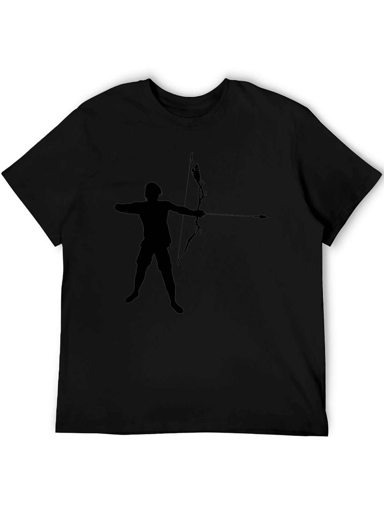 Archer Silhouette Black T-Shirt - Mens Crew Neck Tee