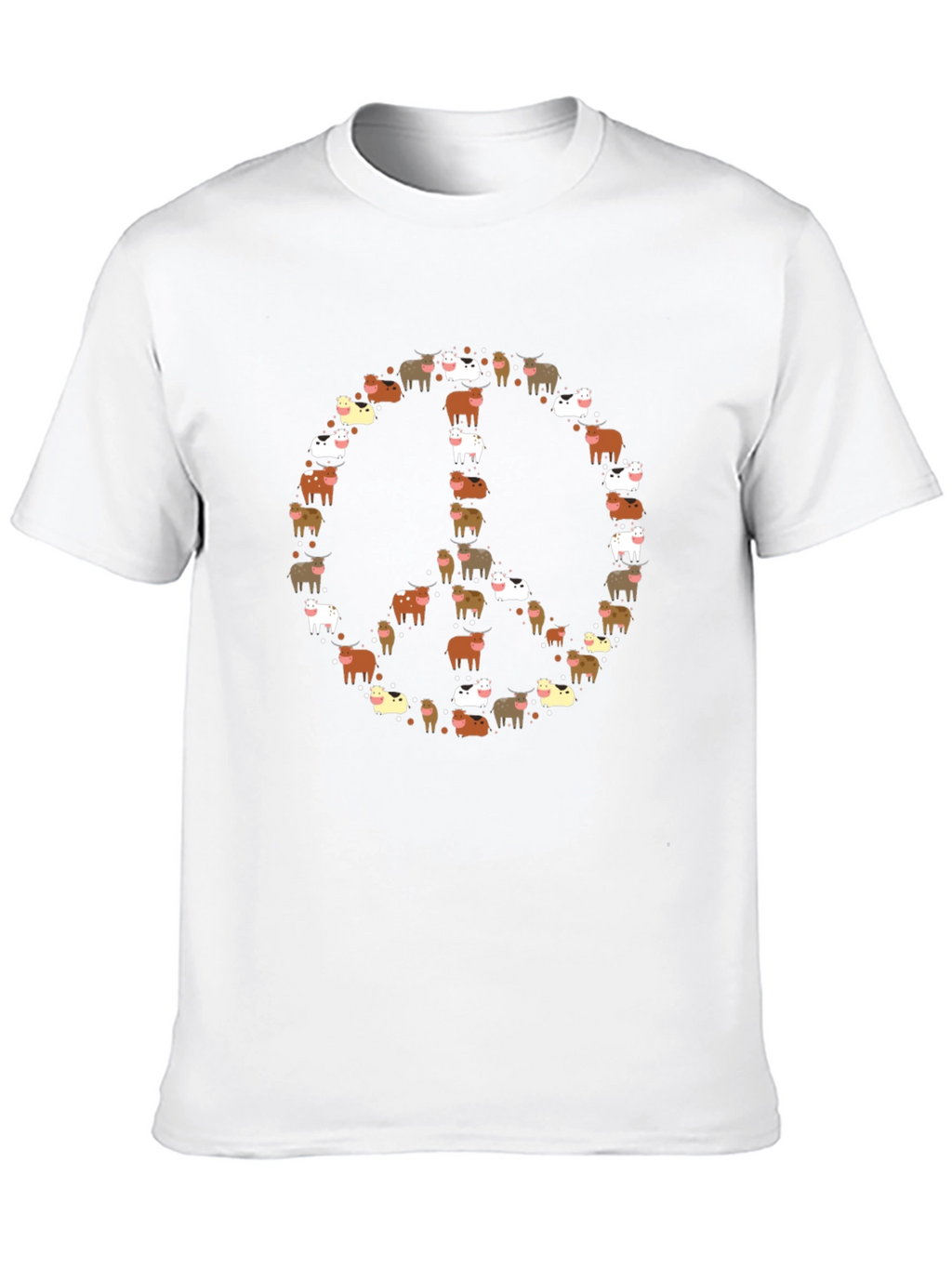 Peace Sign Highland Cow T-Shirt