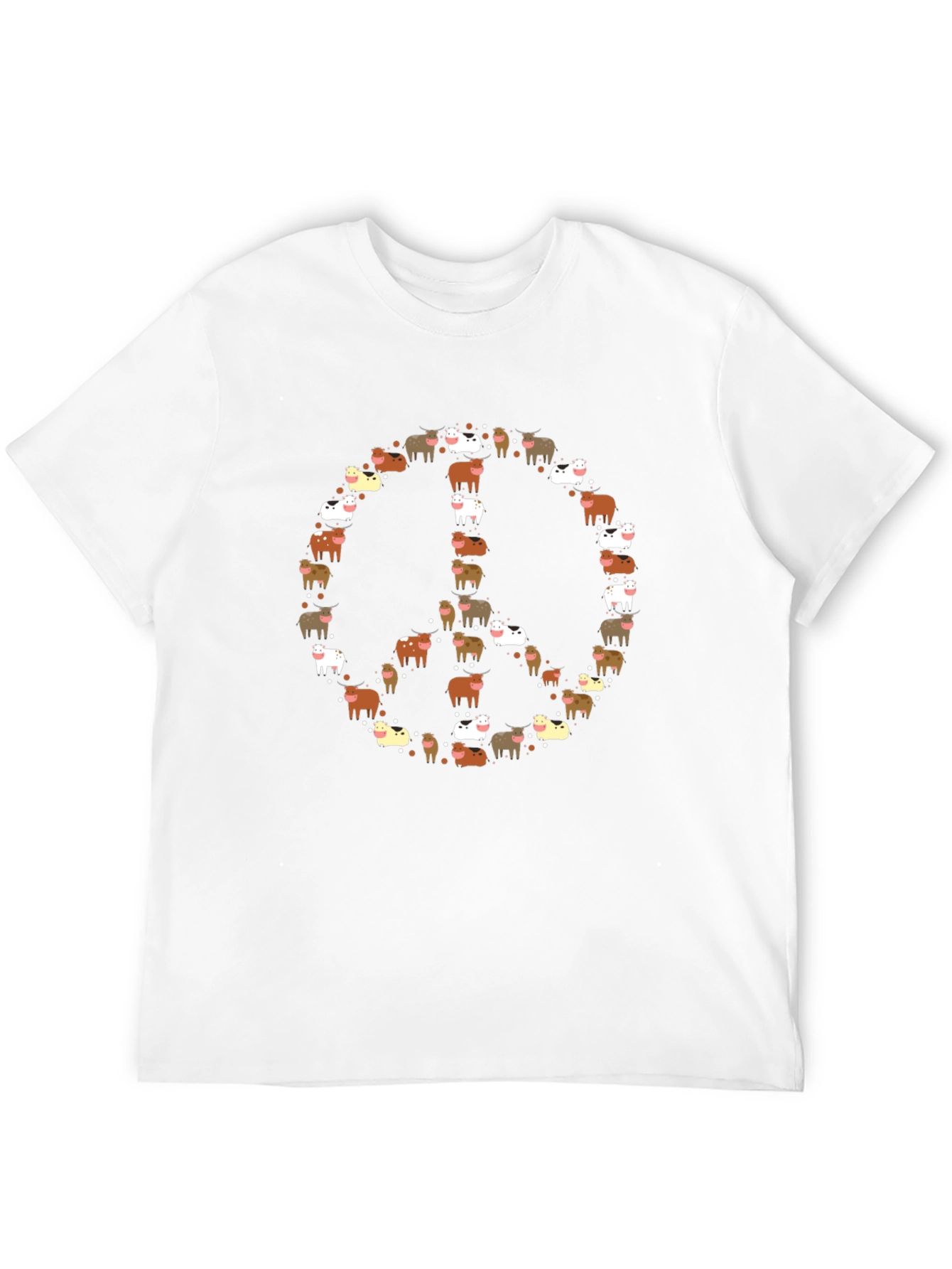 Peace Sign Highland Cow T-Shirt