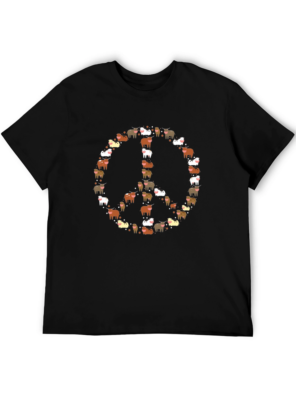 Peace Sign Highland Cow T-Shirt