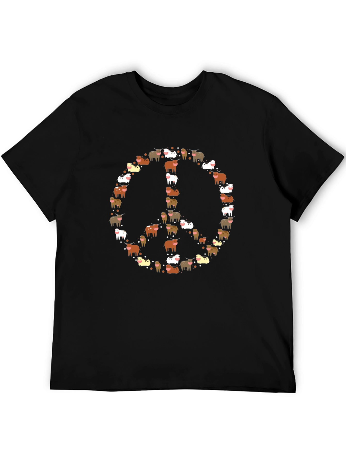 Peace Sign Highland Cow T-Shirt