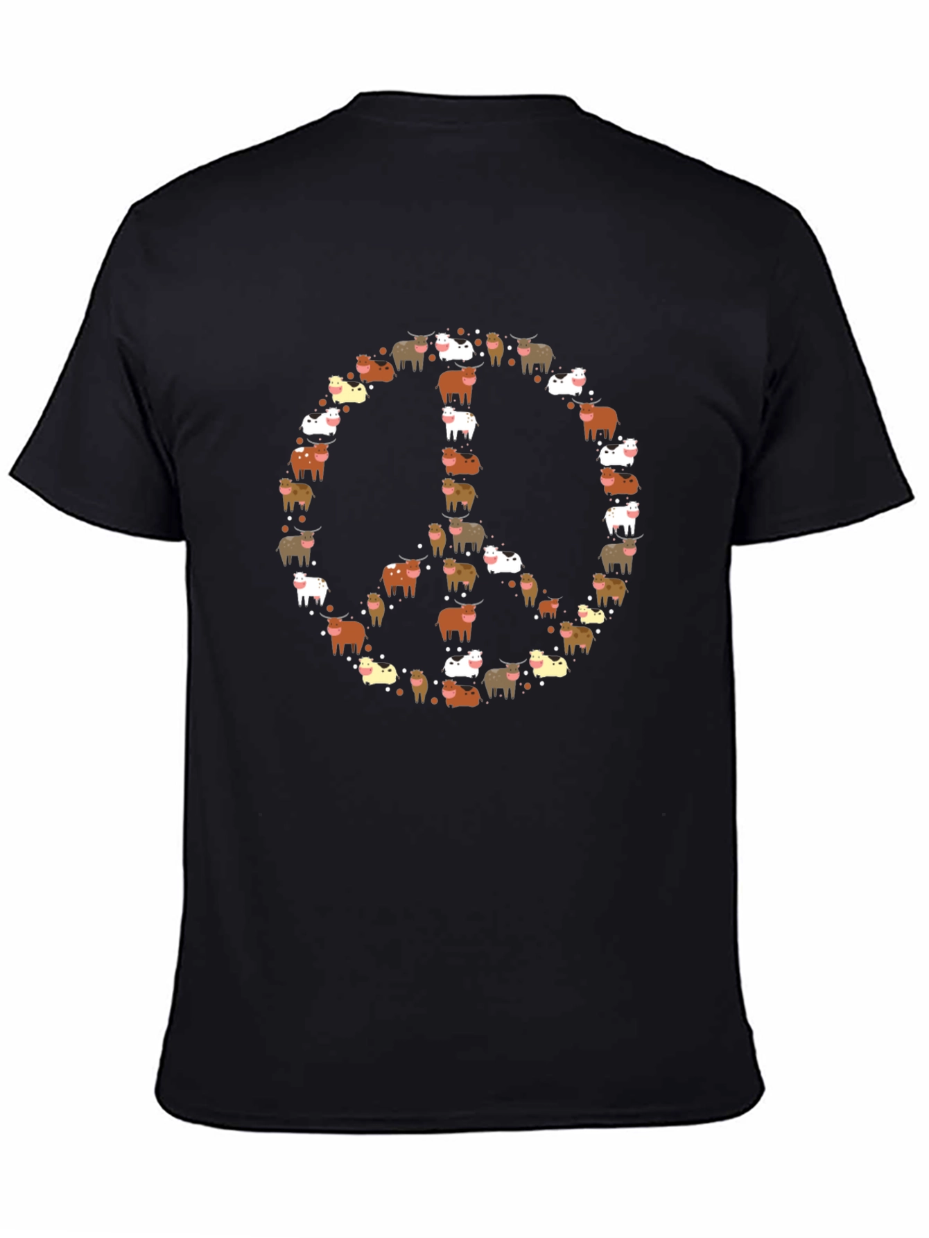 Peace Sign Highland Cow T-Shirt