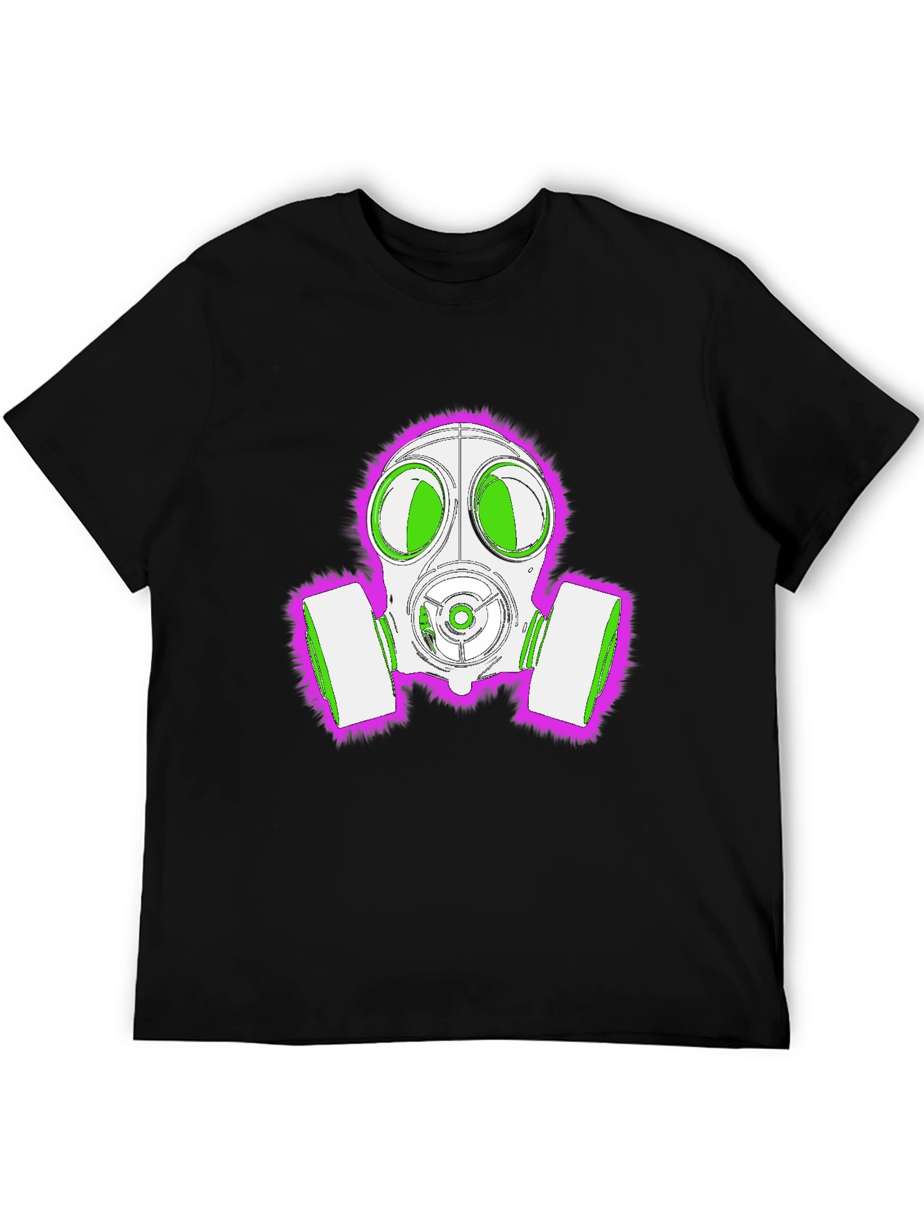 Gas Mask Graphic Tee - Bold Neon Design