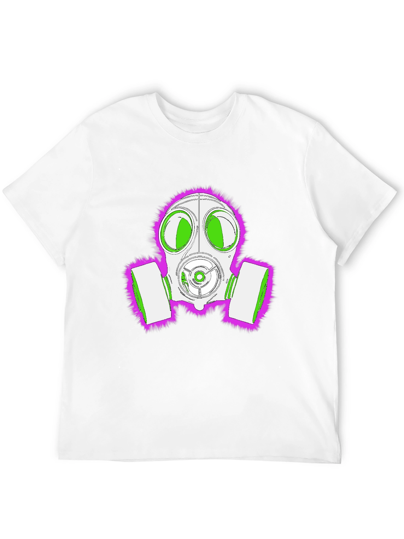 Gas Mask Graphic Tee - Bold Neon Design