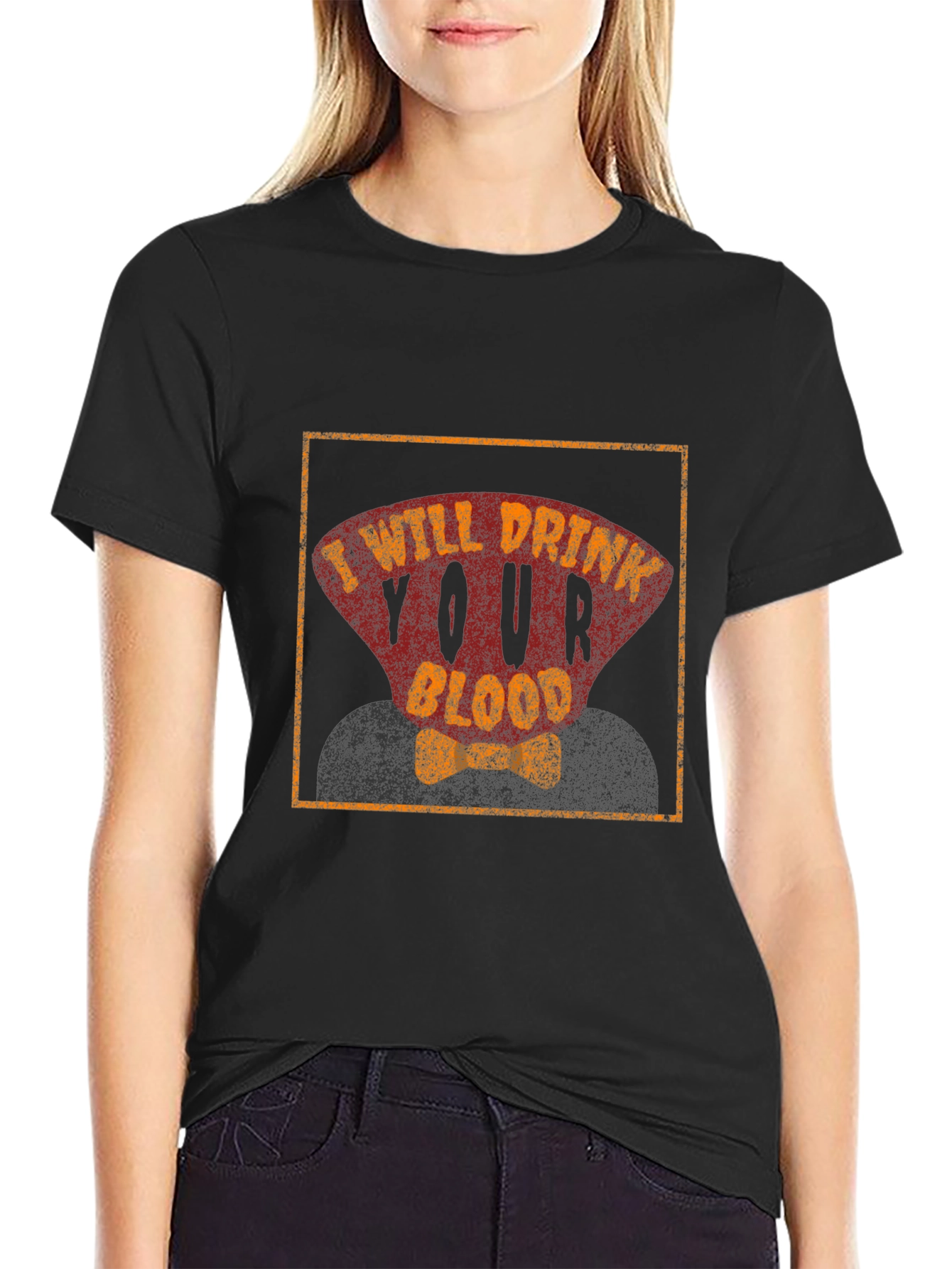 I Will Drink Your Blood Graphic Tee - Spooky Fun!