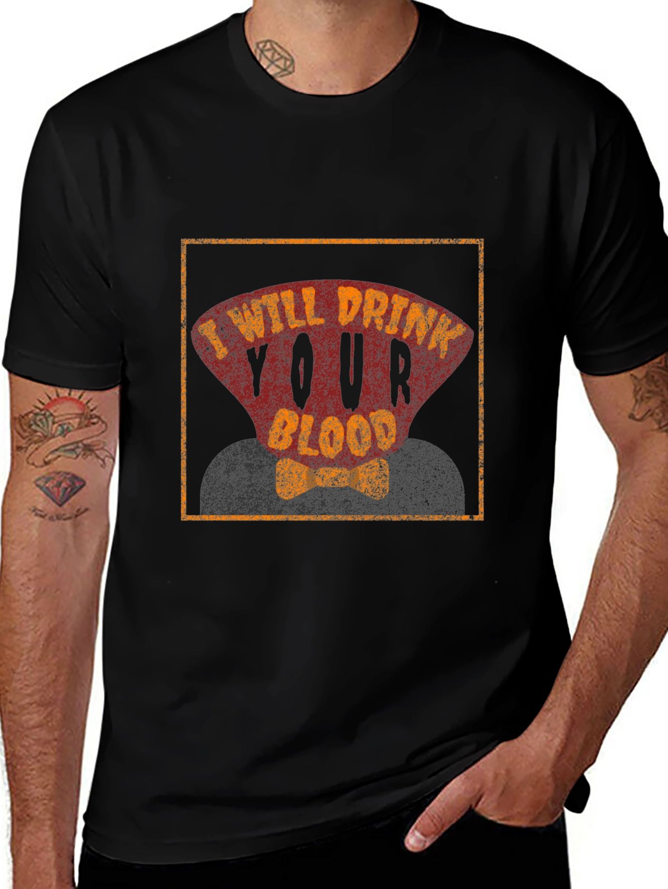 I Will Drink Your Blood Graphic Tee - Spooky Fun!