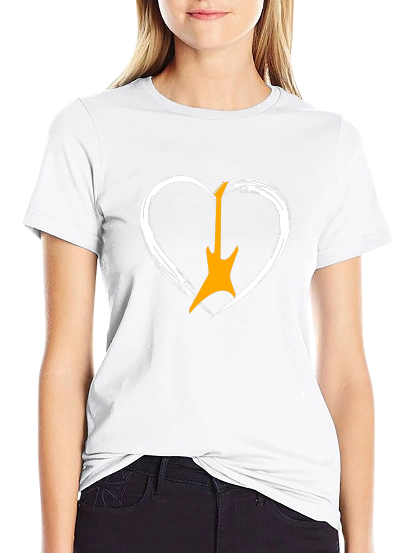 Guitar Heart Graphic Tee - Rocker Style